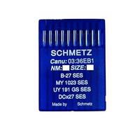 Schmetz Agujas para máquina de coser Industrial: B-27/B-27 SES pelota de punto/Jersey enhebra (paquete de 10) - Buy 2 Get tercera gratis. + aguja enhebrador B-27 SES - 110/18 (Single Packet)