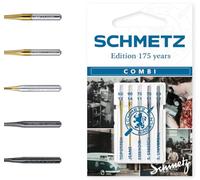 SCHMETZ | 5 Agujas para máquinas de coser | Combi-Box "Edition 175 years" | Variantes 130/705 H | Surtido | Recubrimientos especiales | Set de prueba