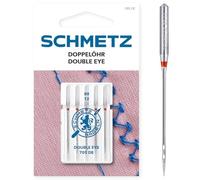 Schmetz Agujas dobles 705-DE-80 para máquina de coser, Metal Plata, NM 80/12, 5 unidades