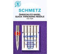 SCHMETZ | Enhebrado Fácil | 90/14 | 5 Agujas para máquinas de coser | 705 HDK | para la mayoría de las máquinas de coser domésticas convencionales