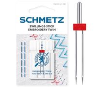 SCHMETZ | 1 Aguja para máquinas de coser | Gemela Bordado | 130/705 H-E ZWI 3.0 | Grosor 75/11 | Adecuadas para todas las máquinas de coser domésticas habituales