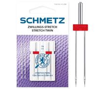 SCHMETZ | Gemela Stretch | 4.0/75 | 2 Agujas para máquinas de coser | 130/705 H-S ZWI 4.0 | para prácticamente todas las máquinas de coser domésticas convencionales con función de zigzag
