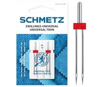 SCHMETZ - Aguja para máquina de coser | 2 Aguja Gemela Universal 3,0/90 | 130/705 H ZWI NE 3,0 | Para pespuntes decorativos y nervuras