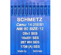 SCHMETZ Indutrie - Agujas para máquina de coser (10 unidades, sistema 287/WH SES 1738 (A), grosor 80)