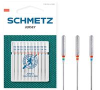 SCHMETZ | Jersey | 70/10-90/14 | 10 Agujas para máquinas de coser | 130/705 H SUK | para todas las máquinas de coser domésticas convencionales