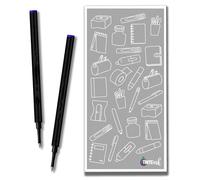 Schmidt 888 - Recambios para bolígrafo de punta rodante (Tinte Ink elegir), color y cantidad, incluye sobre (azul, 2)