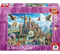 Schmidt Juegos 59791 Castillo de Cuento de Hadas en el Reino de la fantasía-Puzzle de 1000 Piezas, Multicolor