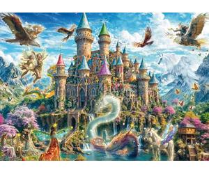 Schmidt Juegos 59791 Castillo de Cuento de Hadas en el Reino de la fantasía-Puzzle de 1000 Piezas, Multicolor