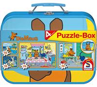 Schmidt Spiele 55597 - Puzzle ratón en una Caja metálica de 2 x 26 Piezas, 2 Partes x 48