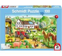 Feliz Granja Schmidt Spiele 100 Piezas Juegos de Combinar Puzzle Ingenio 56003