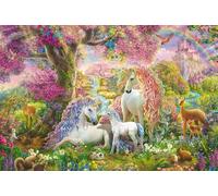 Schmidt Spiele 56387-Puzzle Infantil (150 Piezas), diseño de Familia de Unicornios en el Bosque de Flores, Multicolor (56387)