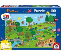 Schmidt Spiele- Sendung Mit Der Maus Puzzle Infantil de 100 Piezas, diseño de ratón en el Parque de Juegos, Color carbón (56395)