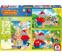 Schmidt Spiele Bluemchen Benjamin Blümchen, im Zoo, 3 x 24 Piezas, Puzzle Infantil, Multicolor (56400)