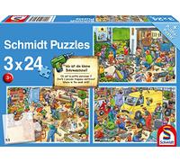 Schmidt Spiele 56417 Donde está el pequeño Taladro 3x24 Piezas Rompecabezas para niños, Multicolor, Normal