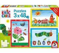 Schmidt Spiele 56431 Die Welt Der Kleine Raupe Nimmersatt - Puzzle Infantil (3 x 48 Piezas), Multicolor
