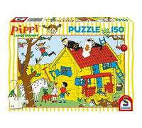Schmidt Spiele 56448 Calzaslargas, Pippi y la Villa Kunterbunt, Rompecabezas Infantil de 150 Piezas, Estándar