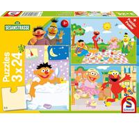 Schmidt Spiele 56457 Barrio Sésamo, Making Things, Puzzle Infantil de 3x24 Piezas