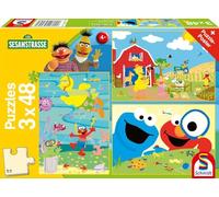 Schmidt Spiele 56458 Barrio Sésamo, Animal Fuerte, Puzzle Infantil de 3x48 Piezas, Normal