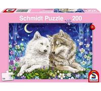 Schmidt Spiele 56469 Amigos Lobo de Peluche, Puzzle Infantil de 200 Piezas, Rompecabezas, Teile, 43.2 x 29.1 cm