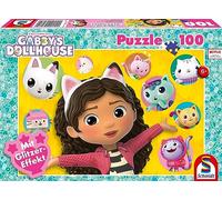 Schmidt Spiele 56475 Puzzle con Purpurina, Gabbby y Sus Amigos, 100 Piezas, Rompecabezas, Color 0, única