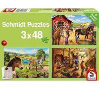 Schmidt-Spiele Puzzle infantil Mis Favoritos Caballos 56519 3 x 48 piezas, multicolor