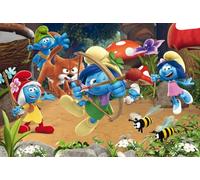 Schmidt Spiele 56522, Azrael en Pitufo, Puzzle Infantil de 60 Piezas, Incluyendo 2 Figuras, Multicolor