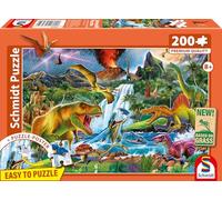 Schmidt Spiele 56535 Fascinantes Gigantes prehistóricos, Rompecabezas Infantil de 200 Piezas Hecho de Tablero de Hierba