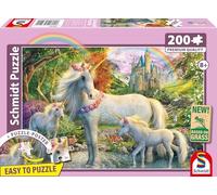 Schmidt Spiele 56540-Rompecabezas Infantil (200 Piezas), diseño de yegua de Unicornio con Dos Potros, Multicolor (56540)