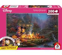 Schmidt Spiele 56558 Thomas Kinkade, Disney, Mickey and Minnie, Sweetheart Campfire, Puzzle de 200 Piezas, Multicolor