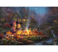 Schmidt Spiele 56558 Thomas Kinkade, Disney, Mickey and Minnie, Sweetheart Campfire, Puzzle de 200 Piezas