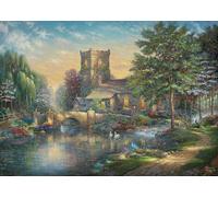 Schmidt Spiele 57367 Thomas Kinkade, Willow Wood Chapel, Puzzle de 1000 Piezas, Rompecabezas, Multicolor, Normal