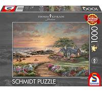 Schmidt Spiele 57368 Thomas Kinkade, Seaside Cottage, Puzzle de 1000 Piezas, Rompecabezas