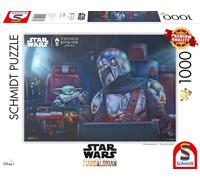 Schmidt Spiele 57378 Thomas Kinkade, Lucas Film, Mandalorian, Two for The Road, Rompecabezas de 1000 Piezas, vehículo, Color Negro Blanco 1717, Normal