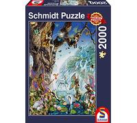 Schmidt Spiele 57386 En el Valle de Las Hadas del Agua, Rompecabezas de 2000 Piezas, Multicolor, Talla única