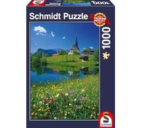 Schmidt Spiele 57391 Inzell, Ermitaño y Iglesia de San Nicolás, Puzzle de 1000 Piezas, Rompecabezas, Normal