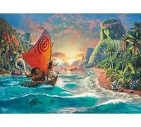 Schmidt Spiele 58030 Thomas Kinkade, Disney, Vaiana, Moana, Puzzle de 1000 Piezas, Rompecabezas, Color Negro Blanco 1877, Normal