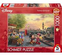 Schmidt Spiele 58044 Thomas Kinkade Disney Mickey y Minnie en Londres, Puzzle 1000 Piezas