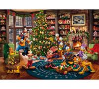 Schmidt Spiele 58047 Disney, Mickey & Minnie Trimming The Tree, Thomas Kinkade, Puzzle de 1000 Piezas