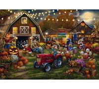 Schmidt Spiele 58048 Disney, Festival de Calabazas de Mickey & Minnie, Thomas Kinkade, Rompecabezas de 1000 Piezas, Multicolor