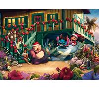 Schmidt Spiele 58049 Disney, Lilo y Stitch Aloha Navidad, Thomas Kinkade, 1000 Stück Puzzle