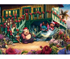 Schmidt Spiele 58049 Disney, Lilo y Stitch Aloha Navidad, Thomas Kinkade, 1000 Stück Puzzle