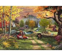 Schmidt Spiele 58050 - Puzzle (1000 Piezas), diseño de Fox and Hound, Thomas Kinkade, Disney, Fox and Hound