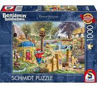 Schmidt Spiele 58423 Thomas Kinkade, Kiddinx, Benjamin Blümchen, Un día en el zoológico de Neustadt, Puzzle de 1000 Piezas, Rompecabezas