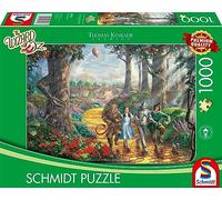 Schmidt Spiele 58426 Thomas Kinkade, Warner, Wizard of Oz, Follow The Yellow Brick Road, Puzzle de 1000 Piezas, Rompecabezas