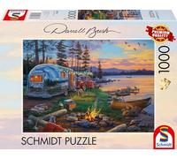 Schmidt Spiele 58533 Darrel Bush Campingidyll Am See Puzzle de 1000 Piezas, Multicolor, única