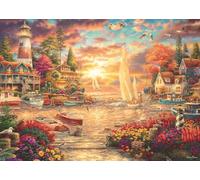 Schmidt Spiele 58554 Chuck Pinson, Morning Calm at The Lake, 1000 Piece Puzzle, Multicolor