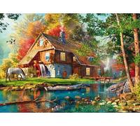 Schmidt Spiele 58881 Molino de Agua en otoño, Rompecabezas de 1000 Piezas