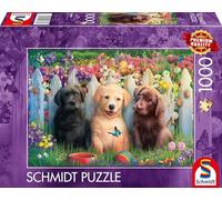 Schmidt Spiele 58883 Lindo Escena de Cachorro, 1000 Piezas Puzzle, Multicolor