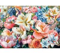 Schmidt Spiele 58891 - Puzzle (1000 Piezas), diseño de Flores en Colores Pastel