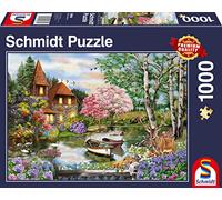 Schmidt Spiele- Casa en el Lago Puzzle de 1000 Piezas, Multicolor, Talla única (CSG58985)